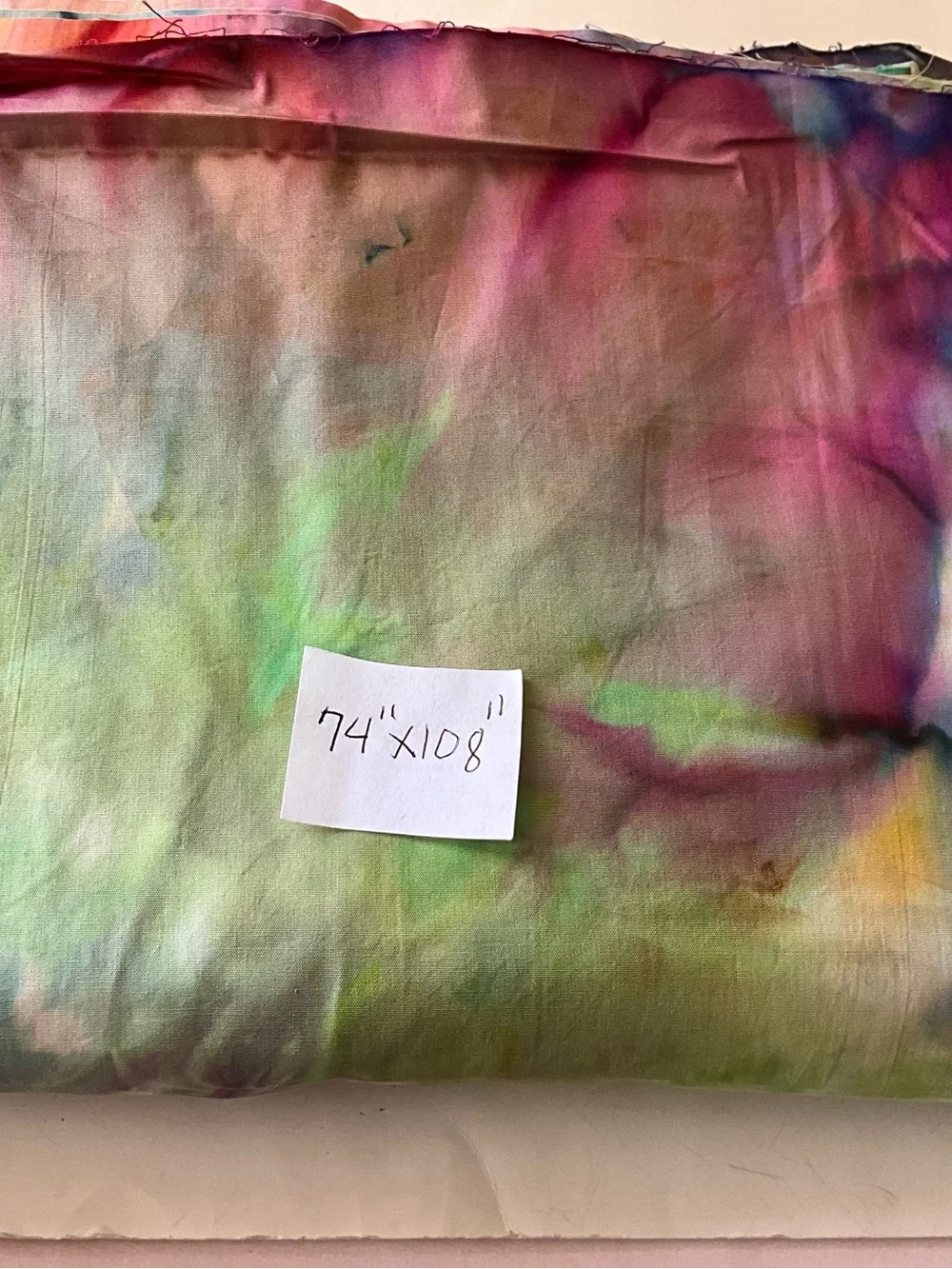 Tie Dye Fabric Quilting Sewing Material Crafts Green Blue Pink Cotton 74x108
